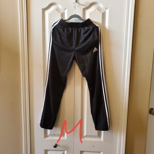 Adidas Kids Black Joggers with White Stripes